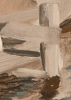 Zorn, water reflections study. Oil painting alternating between original and markup showing wet-in-wet technique for fluid, luminous surface effects.